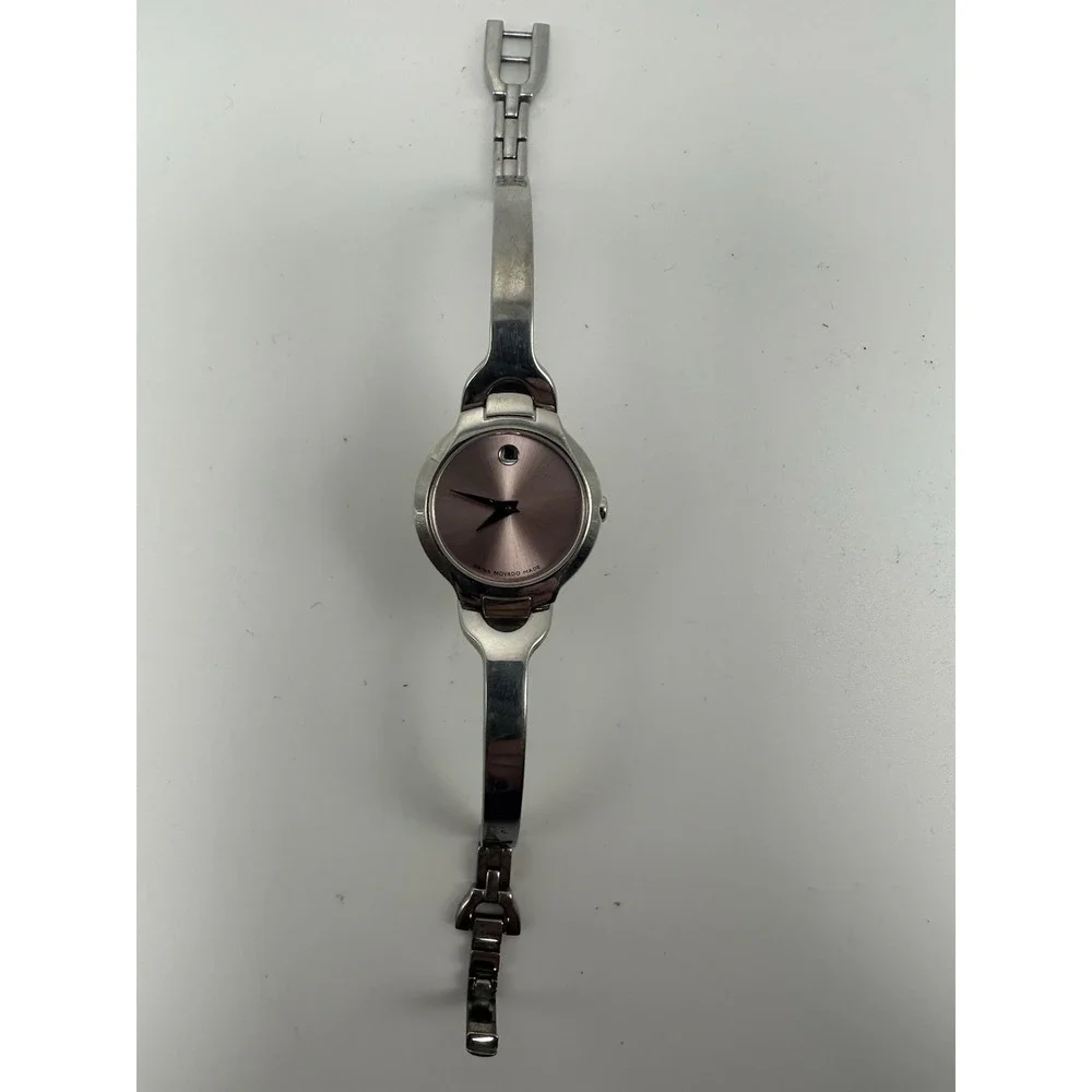 Movado Kara 84A11846 New Battery Pink Dial Ladies Watch 24MM 6